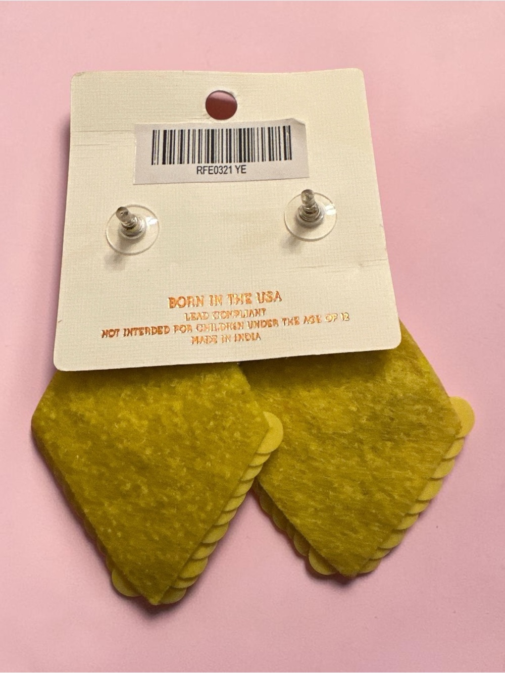 Kay Lee New York Yellow Coral Beaded Rhinestone Statement Earrings - Picture 4 of 6